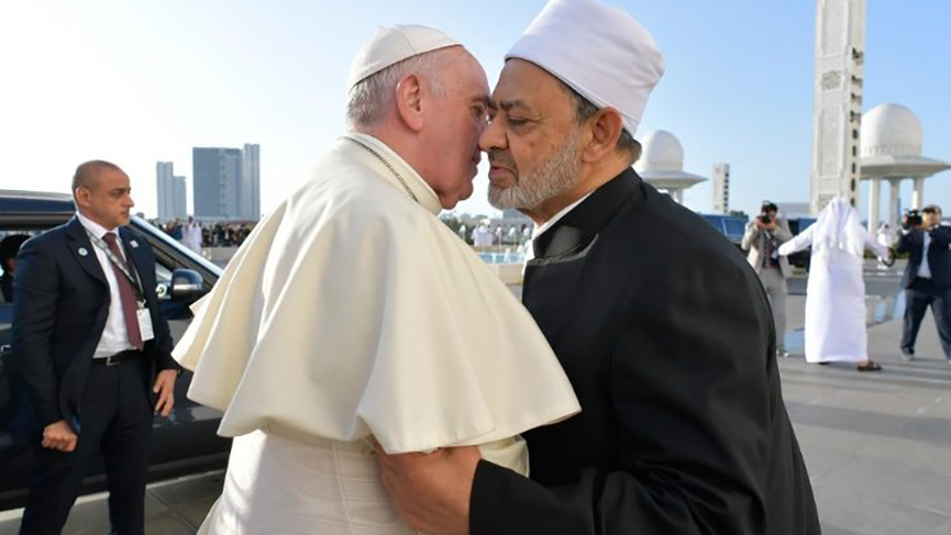 Le Pape François et le Grand Imam d'Al-Azhar Ahmad Al-Tayeb