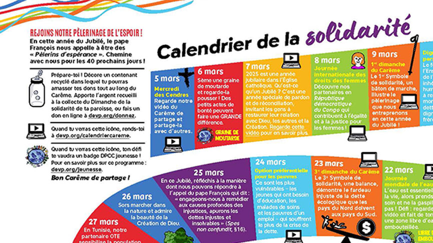 Calendrier de la solidarité 2025