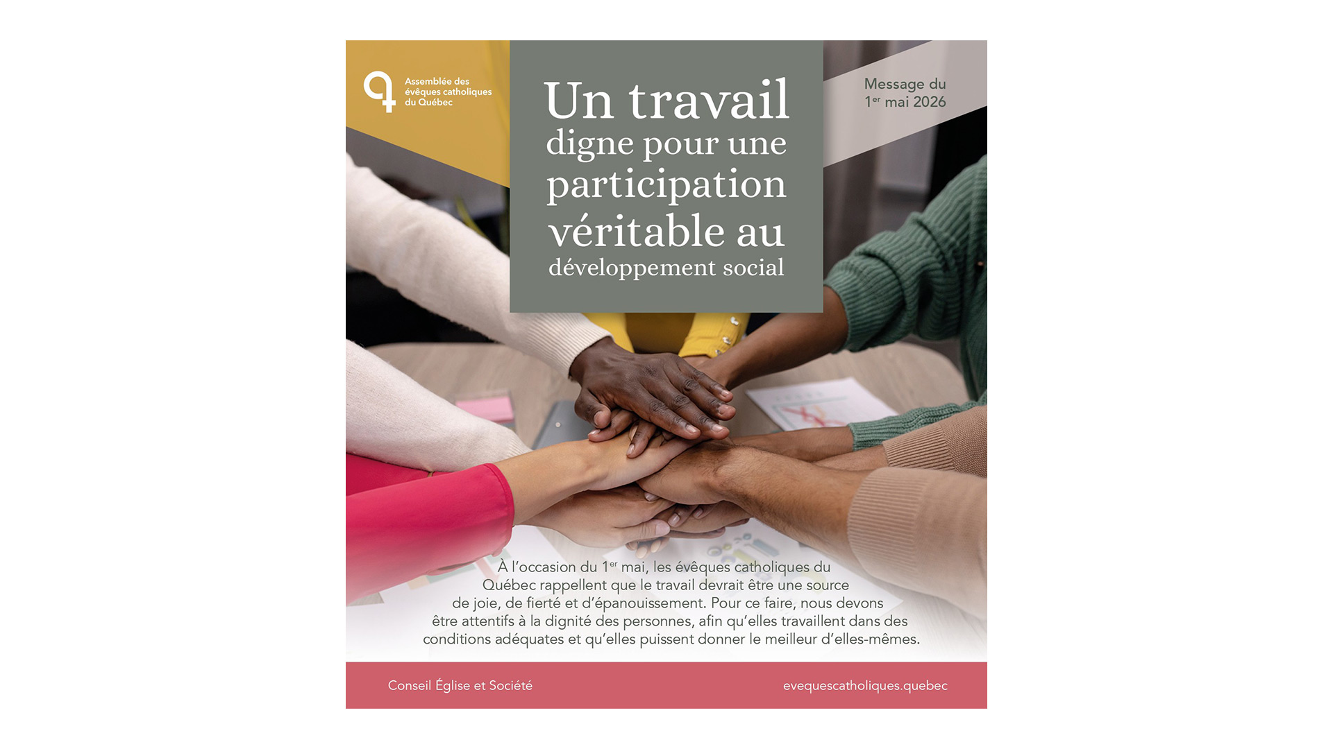 Un travail digne pour une société plus humaine : Les évêques du Québec publient leur message du 1er mai 2026