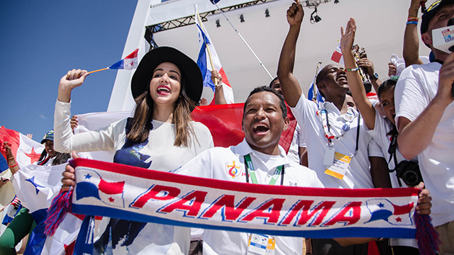 Young people gathered in Panama