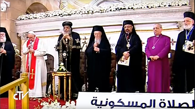 Le pape François lors d'une célébration oecuménique en Égypte