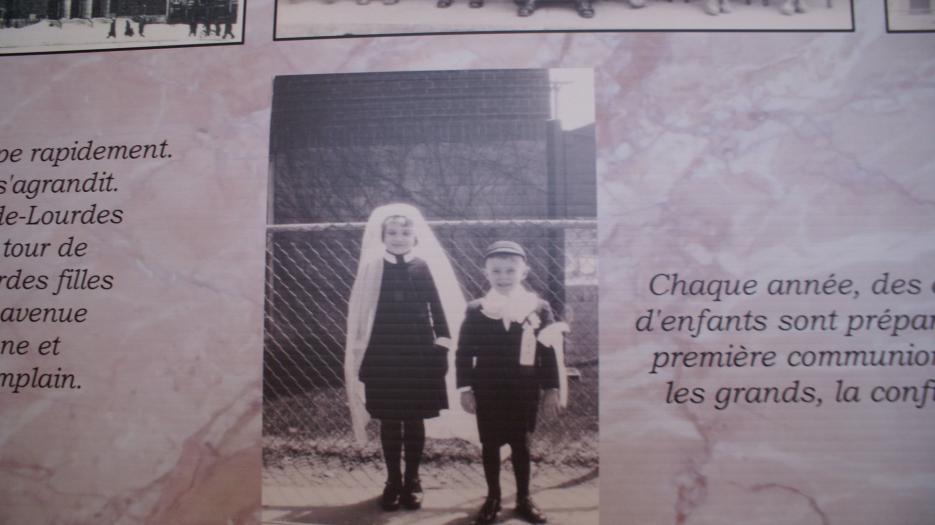 Old pictures displayed throughout the church wall. (Photo: Brigitte Bédard)