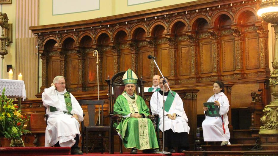C'est Mgr Christian Lépine qui présidait la célébration. (Photo : Isabelle de Chateauvieux) © Église catholique à Montréal