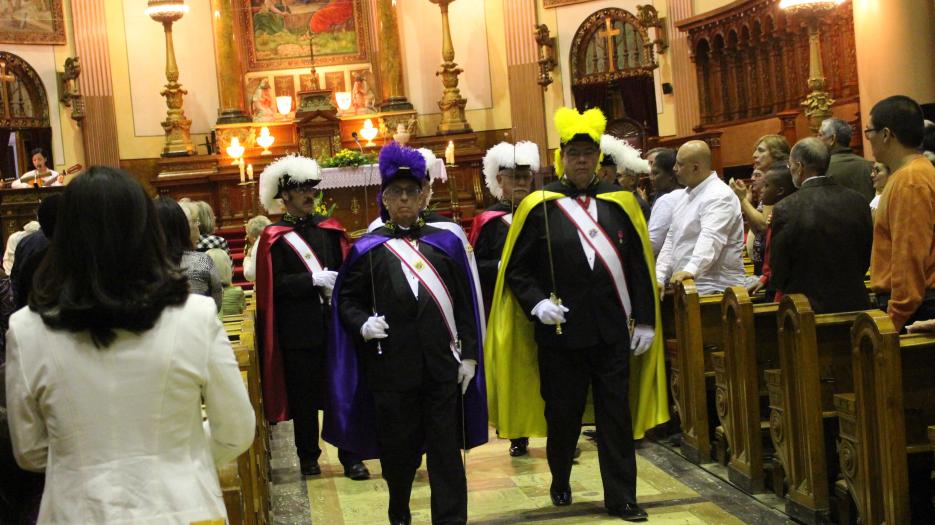 Les chevaliers de Colomb étaient présents au rendez-vous! (Photo : Isabelle de Chateauvieux) © Église catholique à Montréal