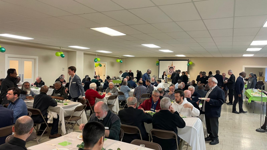 A dinner for priests, deacons, and deacons' wives before the Chrism Mass - April 2025