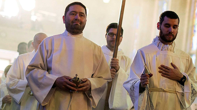 Seminarians during a Mass